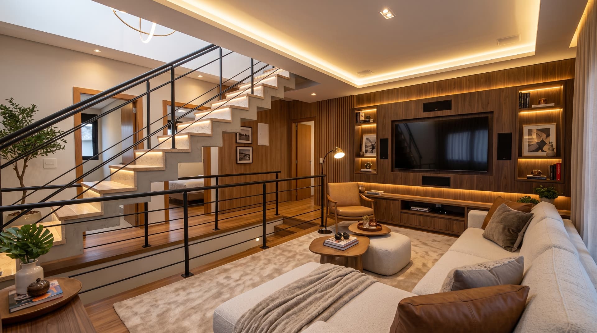 Sala íntima com TV