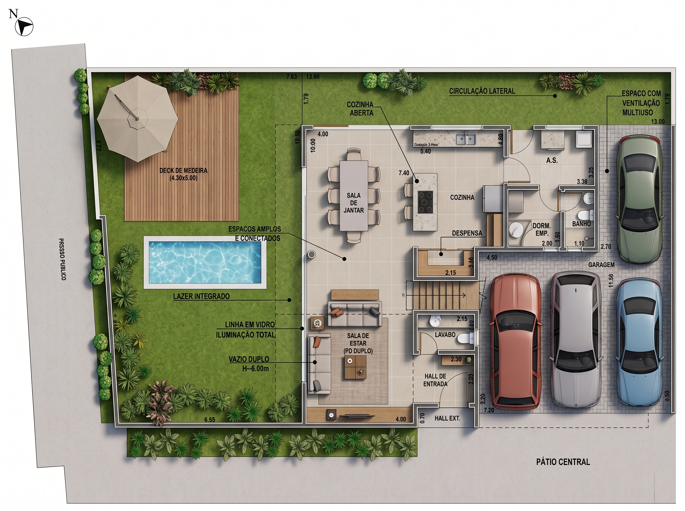 Planta humanizada da Unidade 3 — Térreo